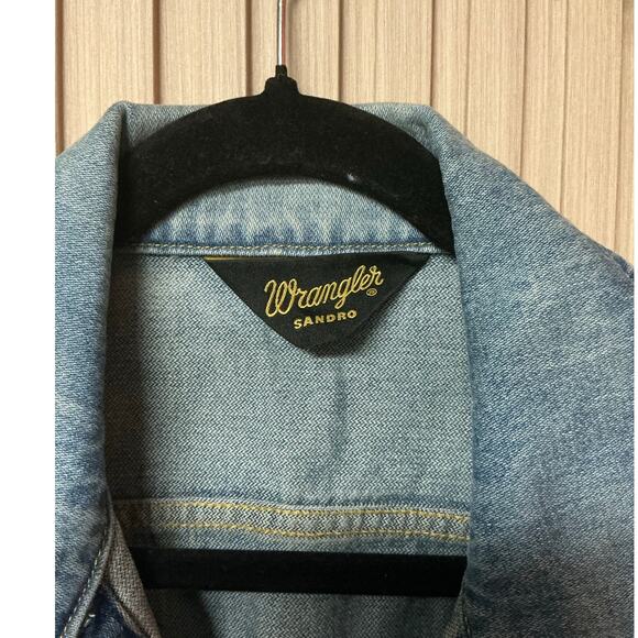 Sandro x Wrangler Washed Denim Jacket Vintage Blue Size M - Like New Condition - Picture 4 of 9